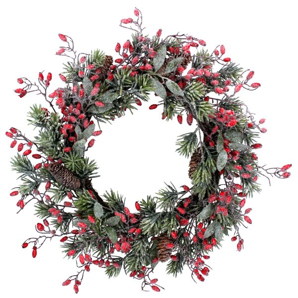 Frosted Fir & Rosehips Wreath