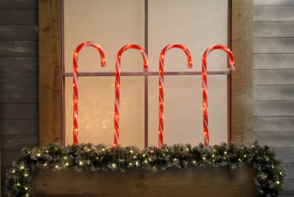 Candy Cane Stake Lights - Set of 4