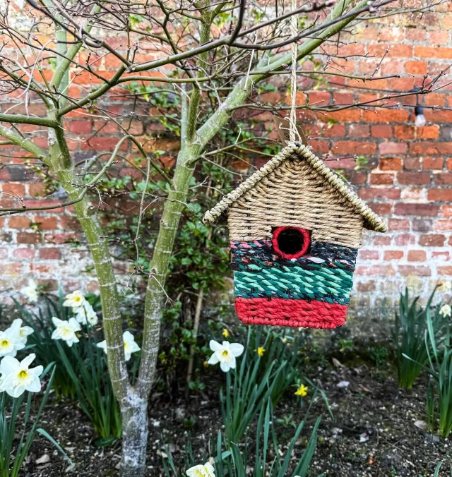 🐦🐝 Have you seen our stunning range of bird and bee houses from @jardinopia ? Crafted from resilient munja grass and vibrant sari offcuts from India’s textile industry, these eco-friendly homes add a pop of color while supporting sustainability! 🌿✨ 

The perfect way to welcome wildlife into your garden. 🌸🏡 

#EcoFriendly #GardenDecor #WildlifeFriendly #BirdHouses #BeeHouses #Jardinopia #StubbingsNursery #birdcare #sustainablity #gardening #garden #interior